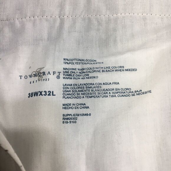 VTG Towncraft Corduroy Pants Men 38x32 Brown Stretch Straight Leg Cotton Classic - Picture 6 of 14